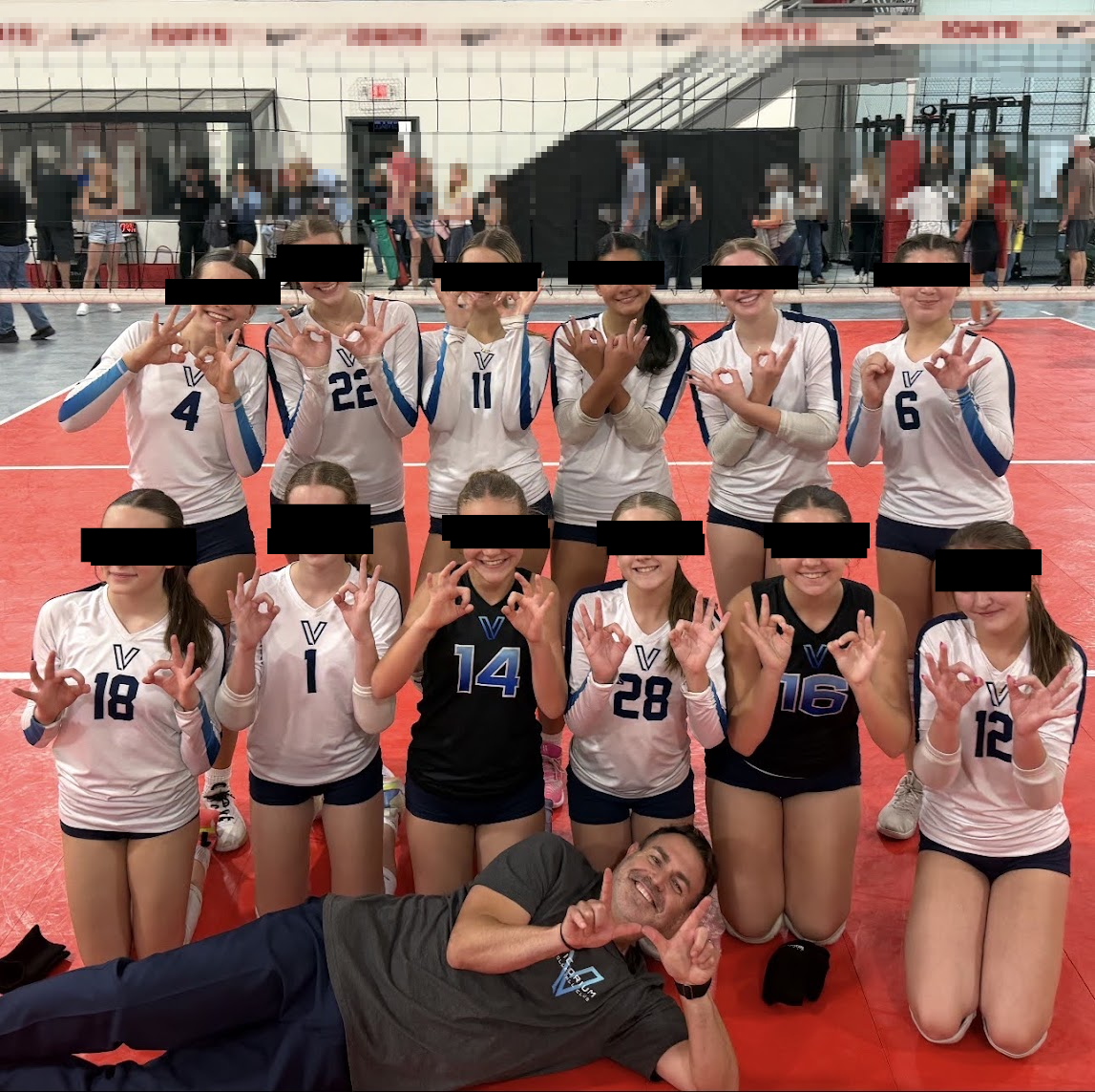Victorium volleyball team at a tournament